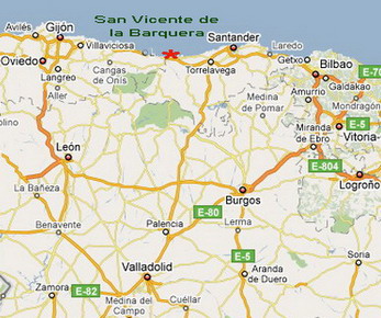 Mapa de situación San Vicente de la Barquera Cantabria